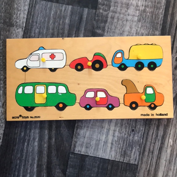 Acre toys 🌹Wooden vehicle puzzle - Picture 1 of 3